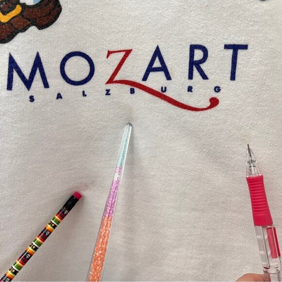 VTG 90s Mozart Salzburg Break Thru Sweatshirt Crewneck Composer Art Music XL - Picture 4 of 10